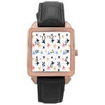 Cute airplanes planes Rose Gold Leather Watch  Front