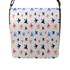 Cute airplanes planes Flap Closure Messenger Bag (L)