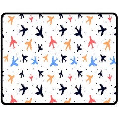 Cute airplanes planes Two Sides Fleece Blanket (Medium)