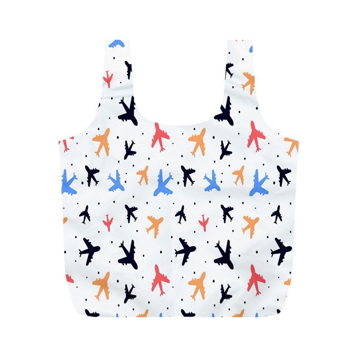 Cute airplanes planes Full Print Recycle Bag (M)