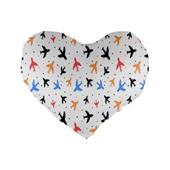 Cute airplanes planes Standard 16  Premium Flano Heart Shape Cushions