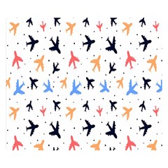 Cute airplanes planes Two Sides Premium Plush Fleece Blanket (Kids Size)