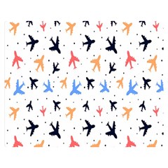 Cute airplanes planes Two Sides Premium Plush Fleece Blanket (Teen Size)