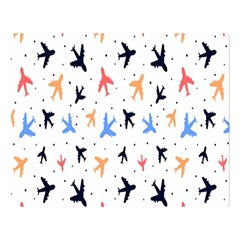 Cute airplanes planes Two Sides Premium Plush Fleece Blanket (Large)