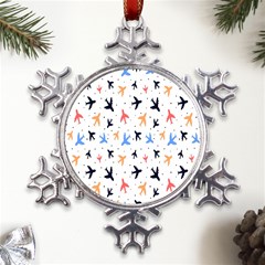 Cute airplanes planes Metal Large Snowflake Ornament