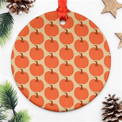 Cute Pumpkin Round Ornament (two Sides)