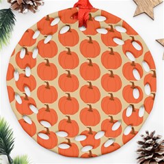 Cute Pumpkin Ornament (round Filigree)