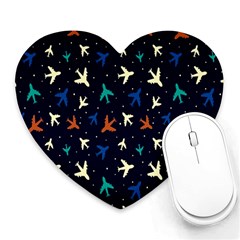 Blue Sky Airplanes Planes Heart Mousepad by ConteMonfrey