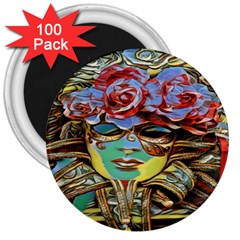 Carnival Mask - Venetian Mask - Italy Vintage 3  Magnets (100 Pack) by ConteMonfrey