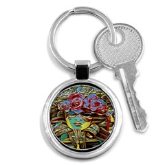 Carnival Mask - Venetian Mask - Italy Vintage Key Chain (round) by ConteMonfrey