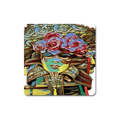 Carnival Mask - Venetian Mask - Italy Vintage Square Magnet by ConteMonfrey