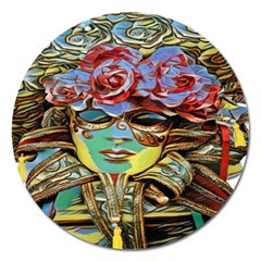 Carnival Mask - Venetian Mask - Italy Vintage Magnet 5  (round) by ConteMonfrey