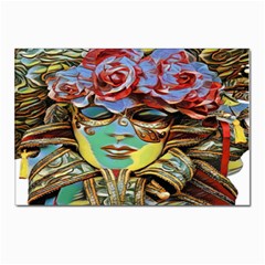 Carnival Mask - Venetian Mask - Italy Vintage Postcard 4 x 6  (pkg Of 10) by ConteMonfrey