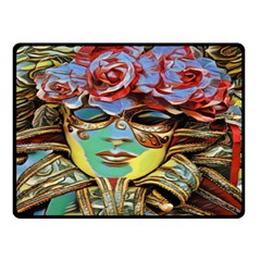 Carnival Mask - Venetian Mask - Italy Vintage Fleece Blanket (small) by ConteMonfrey