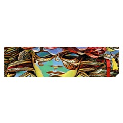 Carnival Mask - Venetian Mask - Italy Vintage Oblong Satin Scarf (16  X 60 ) by ConteMonfrey