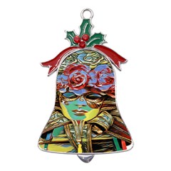 Carnival Mask - Venetian Mask - Italy Vintage Metal Holly Leaf Bell Ornament by ConteMonfrey