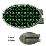 Green neon dinos Money Clips (Oval)  Front