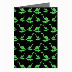 Green Neon Dinos Greeting Cards (pkg Of 8)