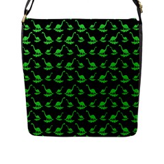 Green Neon Dinos Flap Closure Messenger Bag (l) by ConteMonfrey