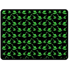 Green Neon Dinos Two Sides Fleece Blanket (large) by ConteMonfrey