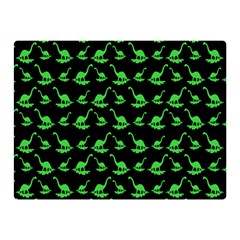 Green Neon Dinos Two Sides Premium Plush Fleece Blanket (mini) by ConteMonfrey