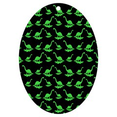 Green Neon Dinos Uv Print Acrylic Ornament Oval by ConteMonfrey