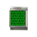 Dinos on a green background Italian Charm (13mm) Front