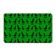 Dinos on a green background Magnet (Rectangular)