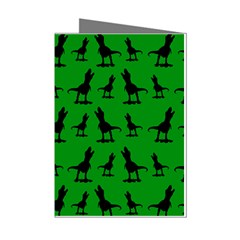 Dinos On A Green Background Mini Greeting Cards (pkg Of 8)