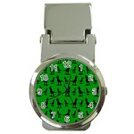 Dinos on a green background Money Clip Watches Front