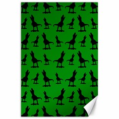 Dinos On A Green Background Canvas 24  X 36  by ConteMonfrey