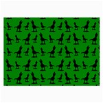 Dinos on a green background Large Glasses Cloth Front