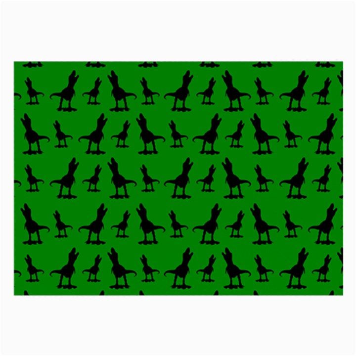 Dinos on a green background Large Glasses Cloth