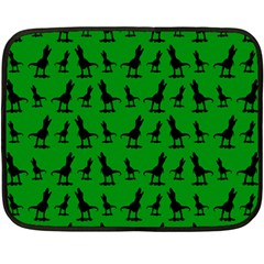 Dinos on a green background Two Sides Fleece Blanket (Mini)