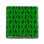 Dinos on a green background Memory Card Reader (Square 5 Slot) Front