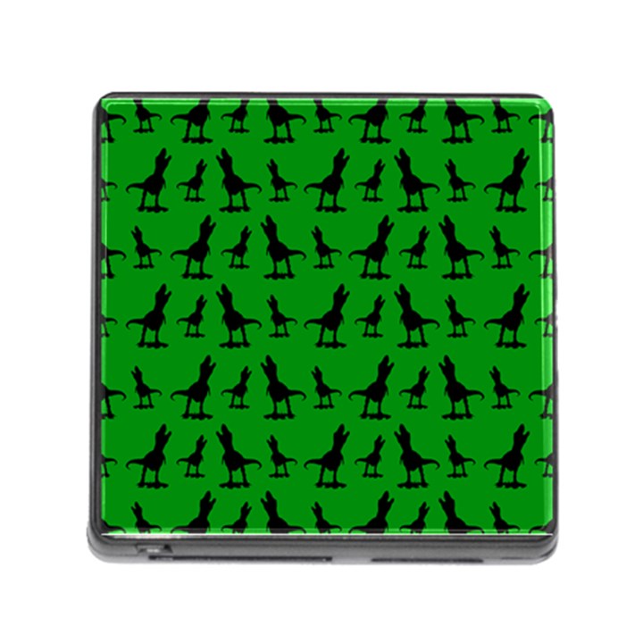 Dinos on a green background Memory Card Reader (Square 5 Slot)