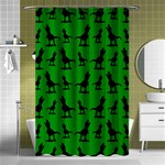 Dinos on a green background Shower Curtain 48  x 72  (Small)  Curtain(48  X 72 )