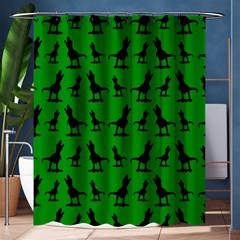 Dinos on a green background Shower Curtain 60  x 72  (Medium) 