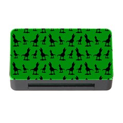 Dinos On A Green Background Memory Card Reader With Cf