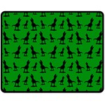 Dinos on a green background Two Sides Fleece Blanket (Medium) 58.8 x47.4  Blanket Front