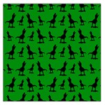 Dinos on a green background Square Satin Scarf (36  x 36 ) Front