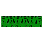 Dinos on a green background Oblong Satin Scarf (16  x 60 ) Front