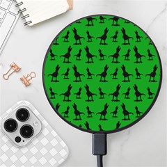 Dinos on a green background Wireless Fast Charger(Black)