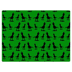 Dinos On A Green Background Premium Plush Fleece Blanket (extra Small)