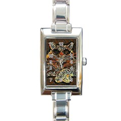 Cats Are Cooler cat in glasses Rectangle Italian Charm Watch