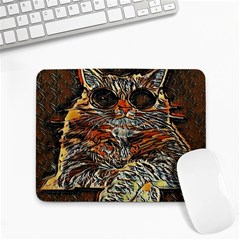 Cats Are Cooler Cat In Glasses Small Mousepad by ConteMonfrey