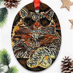 Cats Are Cooler Cat In Glasses Ornament (oval)