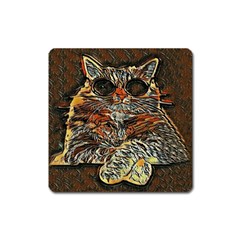 Cats Are Cooler cat in glasses Square Magnet