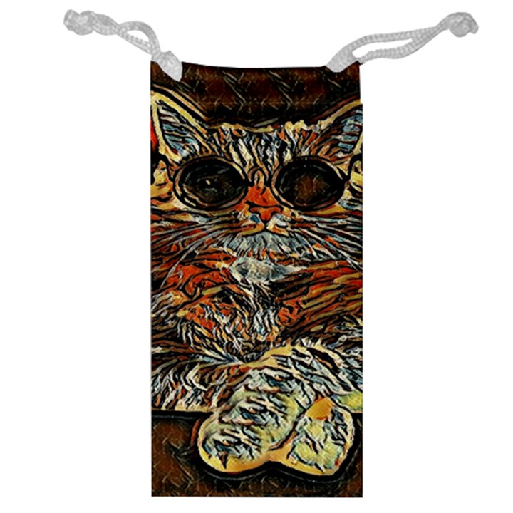 Cats Are Cooler cat in glasses Jewelry Bag