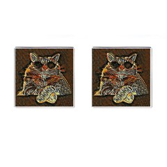 Cats Are Cooler Cat In Glasses Cufflinks (square) by ConteMonfrey